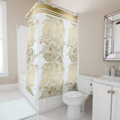 Gold paisley Lace Vertikale Streifen Duschvorhang (Beispiel)