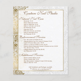 Gold paisley Lace White Background Flyer