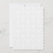 Gold Paisley Lace White Damask Einladung (Rückseite)