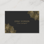 Gold Paisley Mandala auf Dar Gray Visitenkarte (Vorderseite)