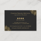 Gold Paisley Mandala auf Dar Gray Visitenkarte (Rückseite)