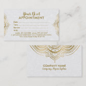 Gold Paisley Mandala Lace Appointment Card Terminkarte (Vorne/Hinten)