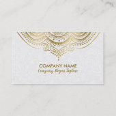 Gold Paisley Mandala Lace Appointment Card Terminkarte (Rückseite)