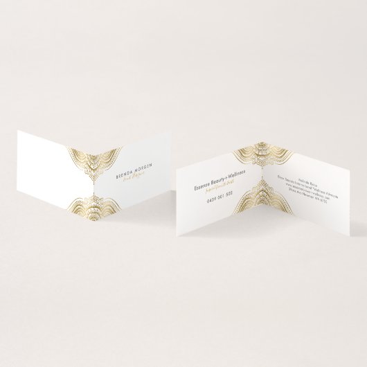 Gold Paisley Mandala Visitenkarten (Innenseite und Außenseite)