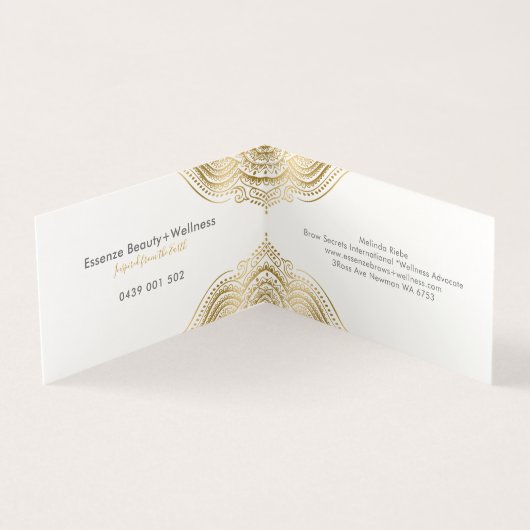 Gold Paisley Mandala Visitenkarten (Innenseite)