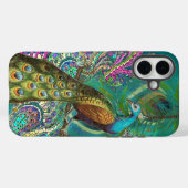 Gold Paisley Peacock & Feathers Case-Mate iPhone Hülle (Rückseite (Horizontal))