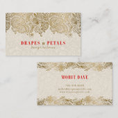 Gold Paisley-Spitzen mit Creme-Hintergrund Visitenkarte (Vorne/Hinten)