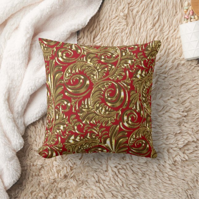 Gold Paisley Throw Kissen (Decke)
