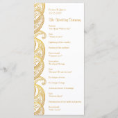 Gold Paisley Traditional Indian Wedding Rackcard Programm (Rückseite)
