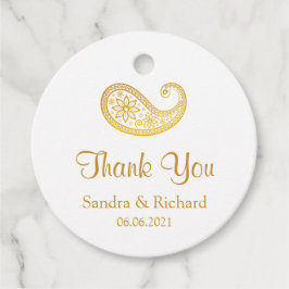 Gold Paisley Traditionelle indische Hochzeit Viele Geschenkanhänger