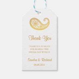 Gold Paisley Traditionelle indische Hochzeit Viele Geschenkanhänger