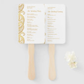 Gold Paisley Traditionelles indisches Hochzeitspro Fächer (Vorne und Hinten)