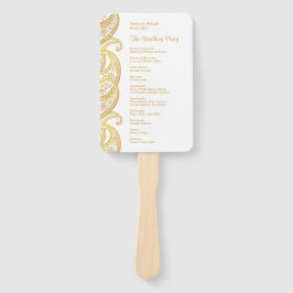 Gold Paisley Traditionelles indisches Hochzeitspro Fächer