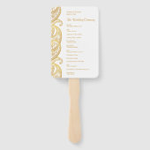 Gold Paisley Traditionelles indisches Hochzeitspro Fächer (Rückseite)