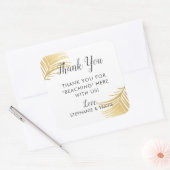 Gold Palm Beach Vielen Dank Hotel Fevor Label Quadratischer Aufkleber (Umschlag)