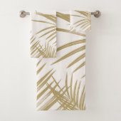 Gold Palm Blätter Traum #1 #tropical Badhandtuch Set (Insitu)
