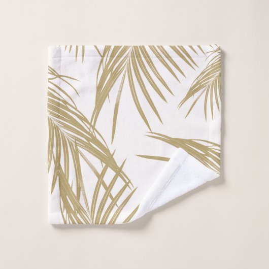 Gold Palm Blätter Traum #1 #tropical Badhandtuch Set (Waschlappen)