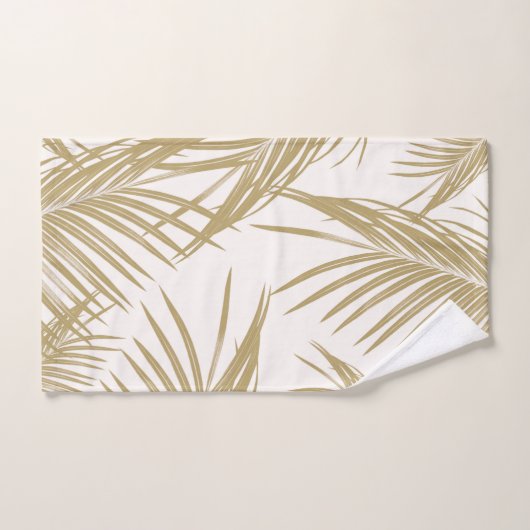 Gold Palm Blätter Traum #1 #tropical Badhandtuch Set (Handtuch)