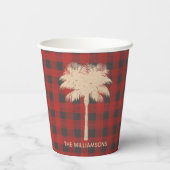 Gold Palm Buffalo Karo Personalisiert Pappbecher (Rückseite)