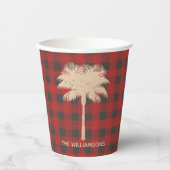 Gold Palm Buffalo Karo Personalisiert Pappbecher (Vorderseite)