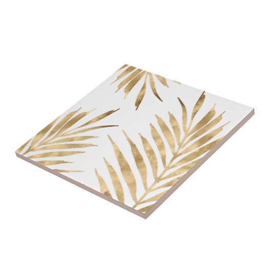 Gold Palm Fronds Fliese (Seite)