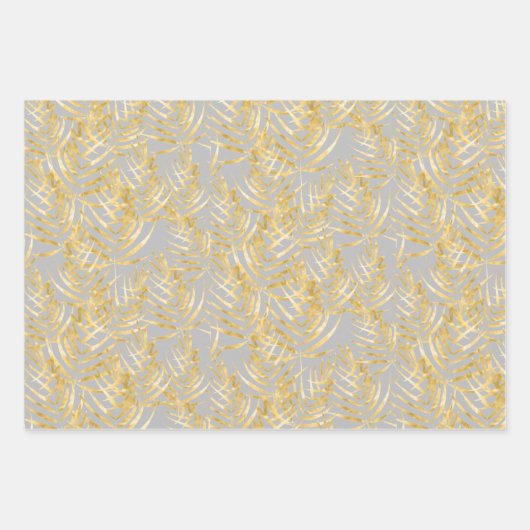 Gold Palm Fronds Tropical Geschenkpapier Set (Vorderseite 3)