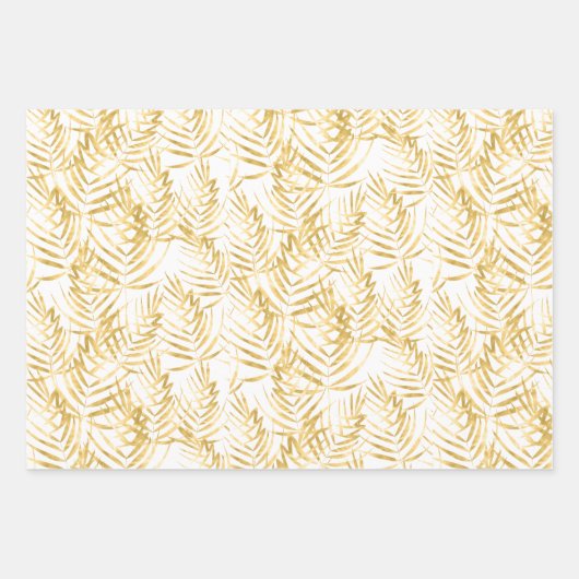 Gold Palm Fronds Tropical Geschenkpapier Set (Vorderseite 2)