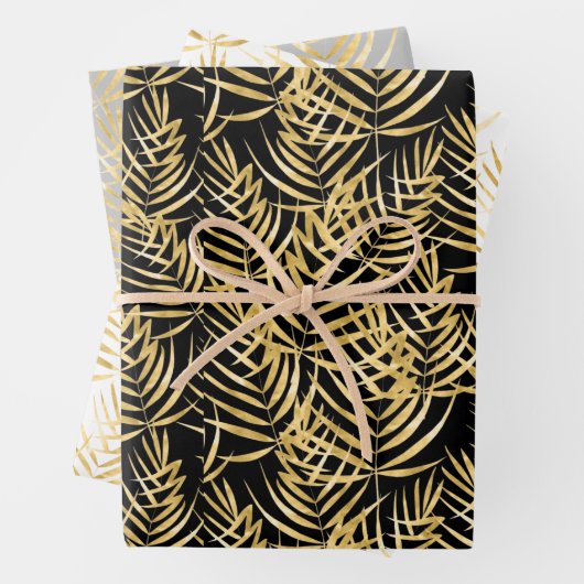 Gold Palm Fronds Tropical Geschenkpapier Set (Beispiel)