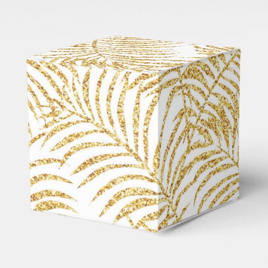 Gold Palm Gift Favor Box Geschenkschachtel (Vorderseite)