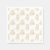Gold Palm Leaf, minimalistisch weiße Hochzeit Napk Serviette (Vorderseite)