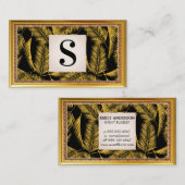 Gold Palm Leaf Muster Visitenkarte (Vorne/Hinten)