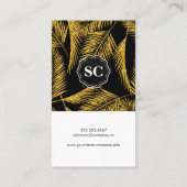 Gold Palm Leaf Muster Visitenkarte (Rückseite)