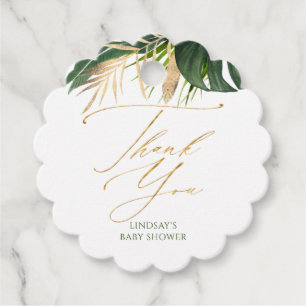 Gold Palm Leaf Tropical Baby Dusche Vielen Dank Geschenkanhänger