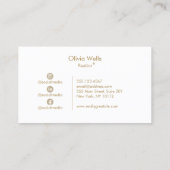 Gold Palm Tree Beach Front Real Anwesen Calling Ca Telefonnummerkarte (Rückseite)