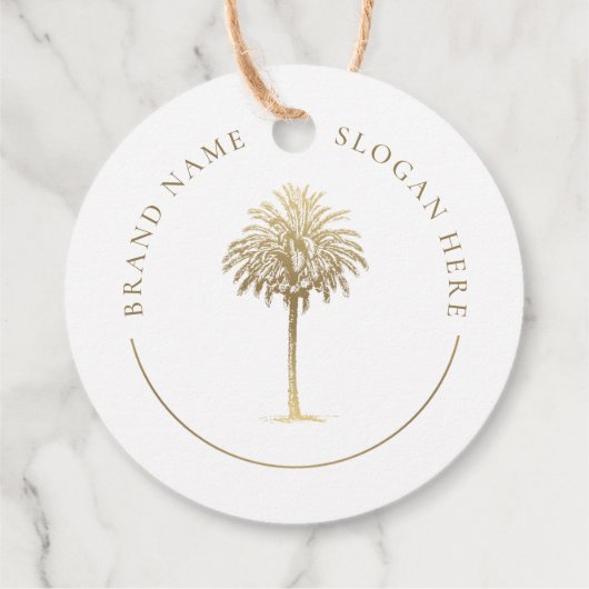 Gold Palm Tree Logo Geschenkanhänger (Rückseite)