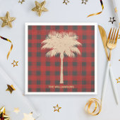 Gold Palm Tree Red Buffalo Kariert Serviette