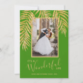 Gold Palm Tropical Christmas Foto Feiertagskarte (Vorderseite)