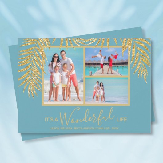 Gold Palms Foto Collage Weihnachten