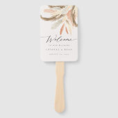 Gold Pampas Grass Wedding Welcome C100 Fächer (Vorderseite)