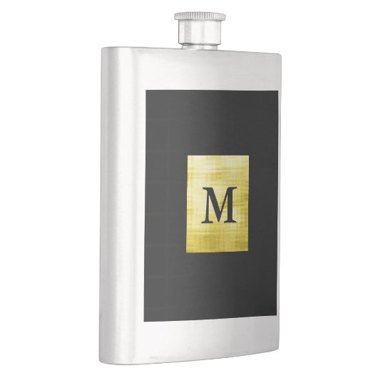 Gold Paneled Black-II Flachmann (Rechts)