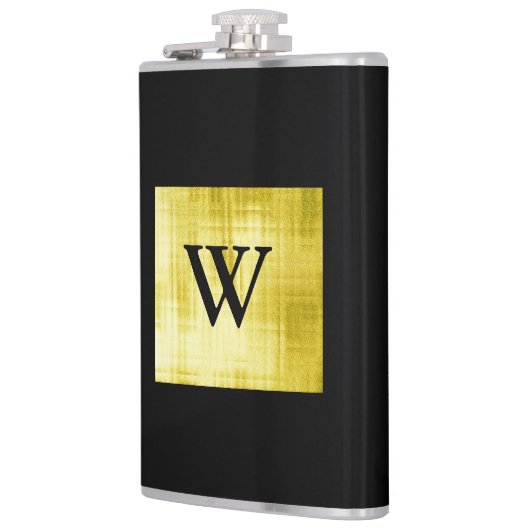 Gold Paneled Black-II Flachmann (Links)