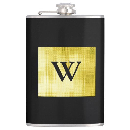 Gold Paneled Black-II Flachmann (Vorderseite)