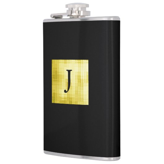 Gold Paneled Black-II Flachmann (Links)