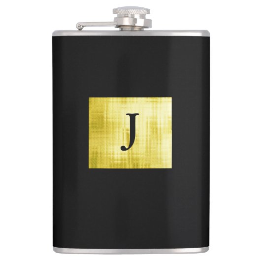 Gold Paneled Black-II Flachmann (Vorderseite)