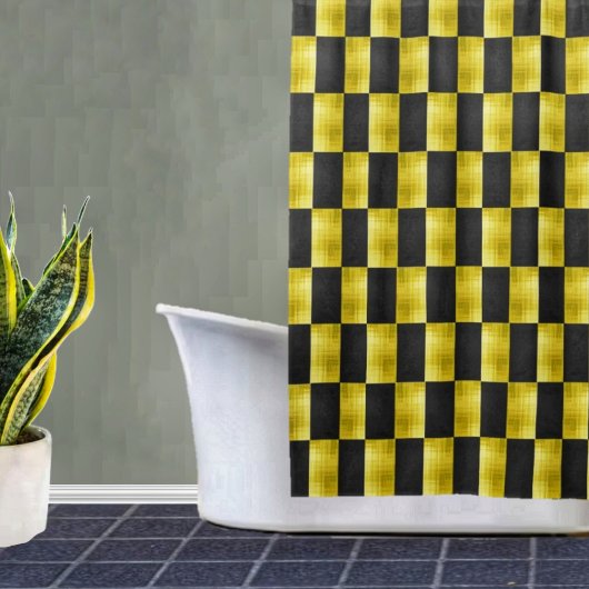 Gold-Paneled-Black-IV Duschvorhang