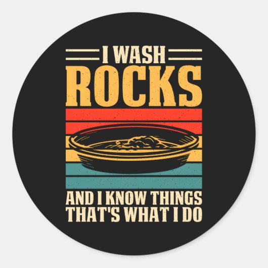 Gold-Panning Runder Aufkleber (Vorderseite)