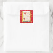 Gold Papercut 2023 Kaninchen Chinesisch Neujahr Ro Quadratischer Aufkleber (Tasche)