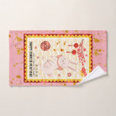 Gold Papercut 2023 Kaninchen Chinesisches Neujahrs Handtuch (Handtuch)