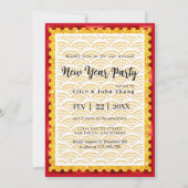 Gold Papercut Rabbit Chinesisch Neujahr 2023 Rot Einladung (Rückseite)