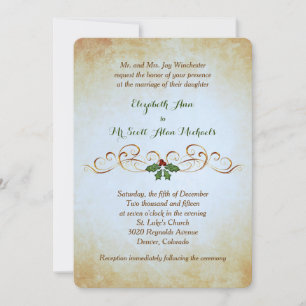 Gold Papier Feiertags-Thema Formale Hochzeit Einladung